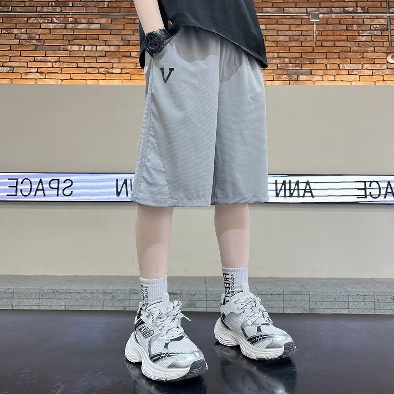 Boys' New Outdoor Children'S Men'S Waterproof Breathable Windproof New Men'S Detachable Quick-Drying Girls' Trousers Gray - Image 3